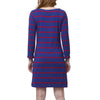 Peplum Sleeve Dress in Navy and Berry Stripe by Hatley - Country Club Prep