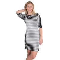 Propriano II Dress in Navy with White Stripes by Saint James - Country Club Prep