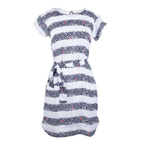 Sailboat Stripe Drop Shoulder Dress in White and Navy by Hatley - Country Club Prep