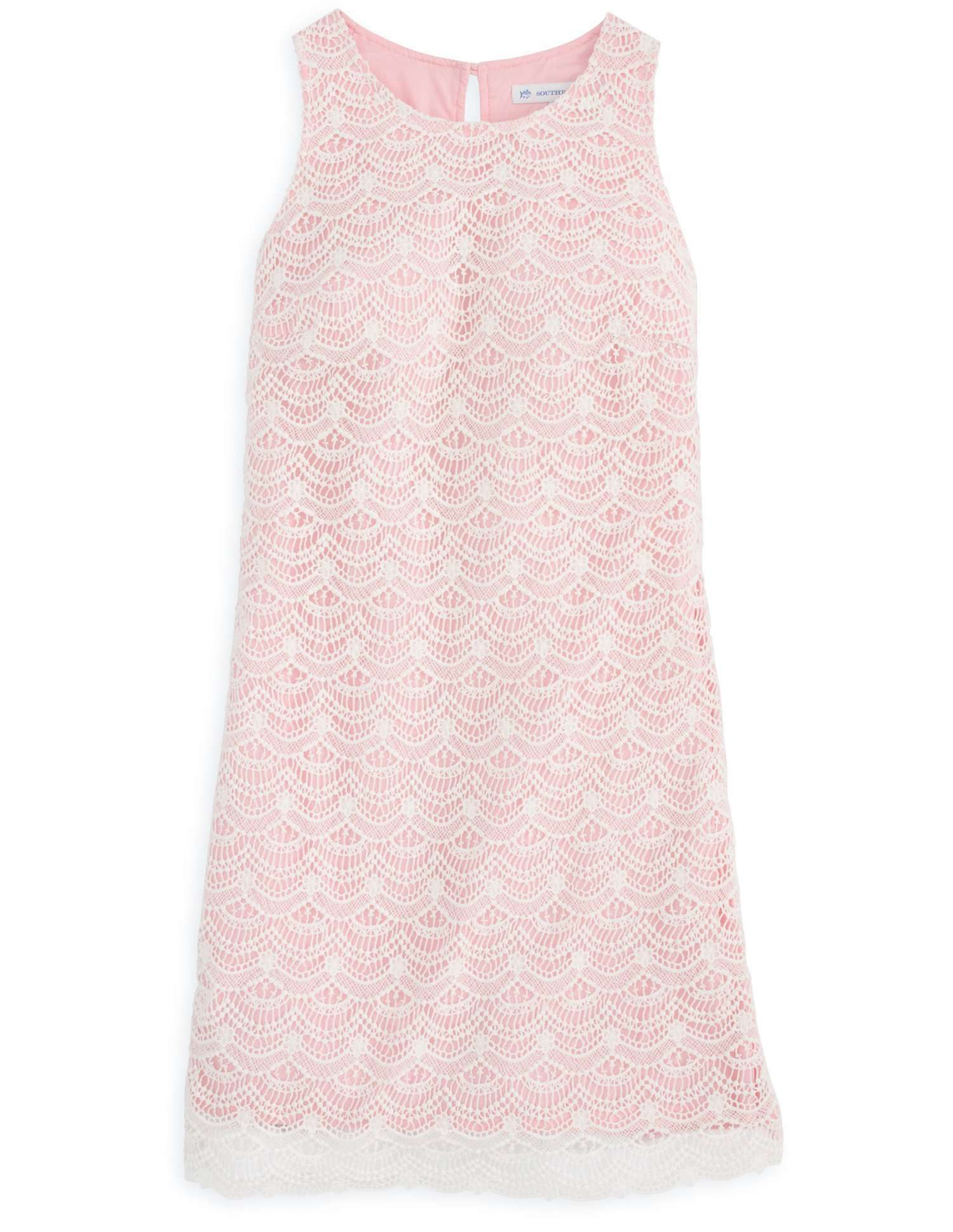 Sawyer Lace Dress in Smoothie Pink by Southern Tide - Country Club Prep