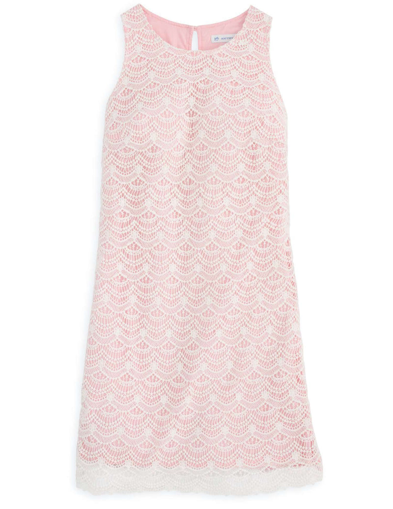 Sawyer Lace Dress in Smoothie Pink by Southern Tide - Country Club Prep