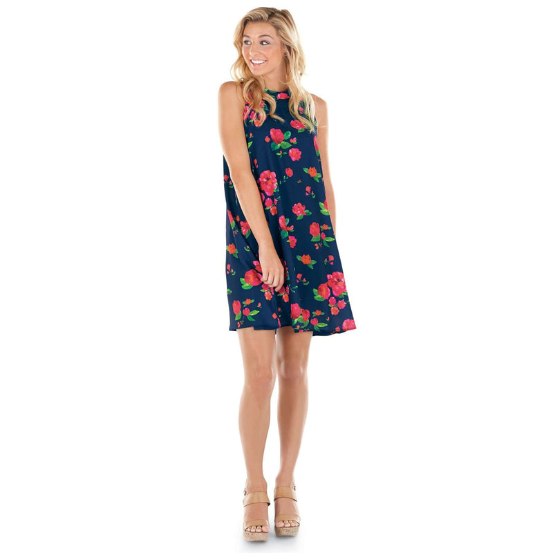 Sawyer Swing Dress in Navy Floral by Mud Pie - Country Club Prep