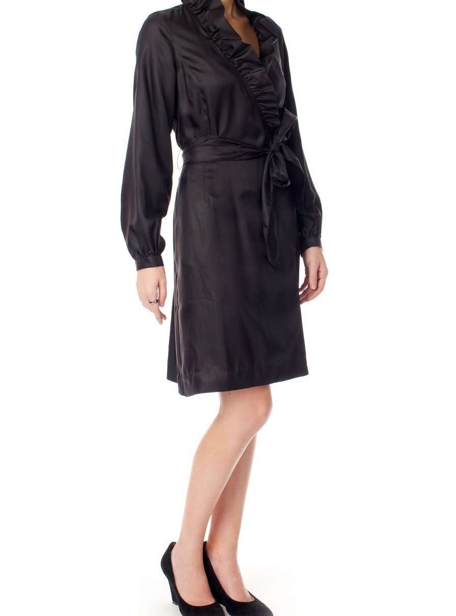 Scotland Wrap Dress in Black by Elizabeth McKay - Country Club Prep