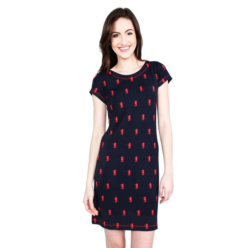 Seahorses Tee Shirt Dress by Hatley - Country Club Prep