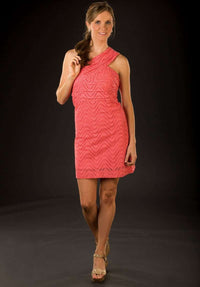 Serena Eyelet Dress in Coral by Tracy Negoshian - Country Club Prep