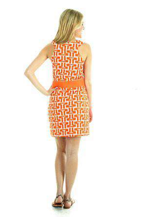 Steffi Shift Dress in Orange and White by Tracy Negoshian - Country Club Prep