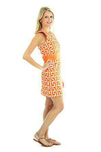 Steffi Shift Dress in Orange and White by Tracy Negoshian - Country Club Prep