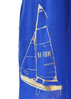 Strapless Linen Dress in Royal Blue with Sailboat by Judith March - Country Club Prep