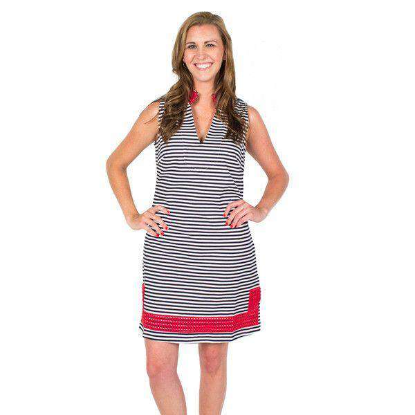 Striped Tunic Dress in Navy and White by Sail to Sable - Country Club Prep