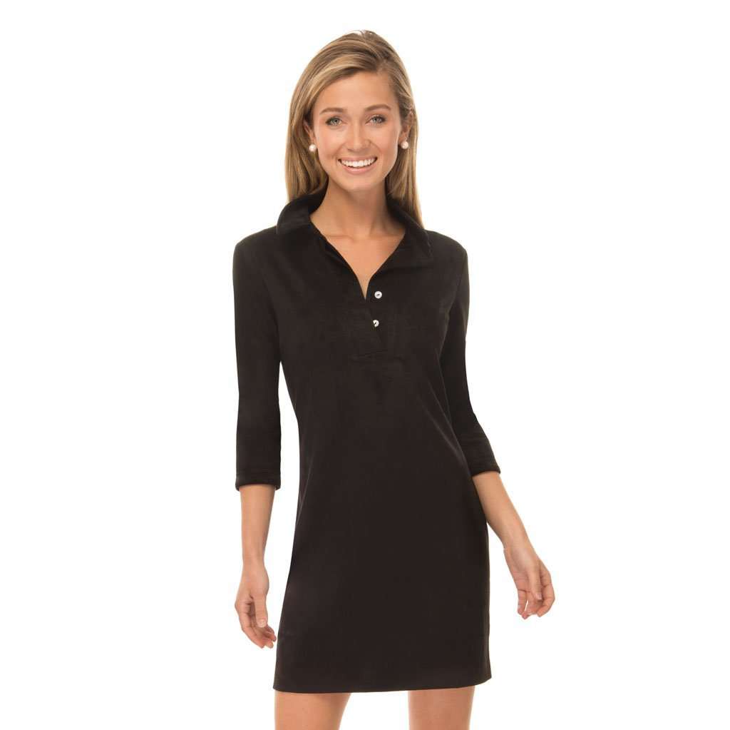 Suede Everywhere Dress in Black by Gretchen Scott Designs - Country Club Prep