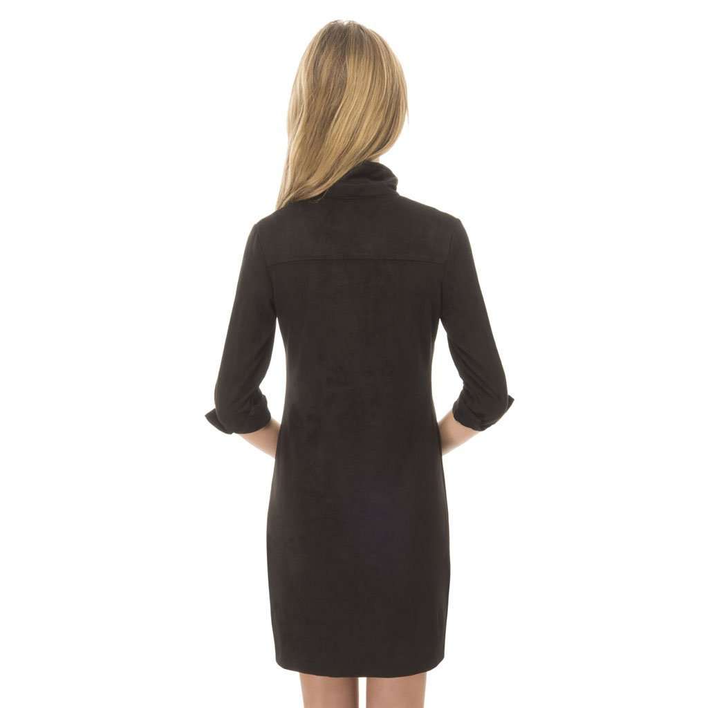 Suede Everywhere Dress in Black by Gretchen Scott Designs - Country Club Prep