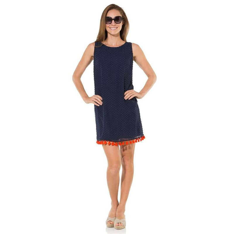 Swiss Dot Dress in Navy by Sail to Sable - Country Club Prep