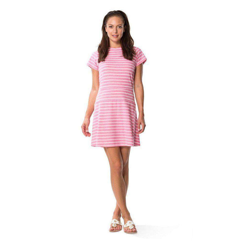 Textured Knit Stripe Fit & Flare in Pink by Sail to Sable - Country Club Prep