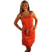 The Anguilla Dress in Coral with Gold by Gretchen Scott Designs - Country Club Prep