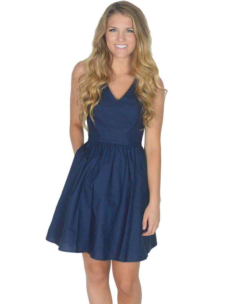 The Augusta Dress in Navy Blue by Lauren James - Country Club Prep