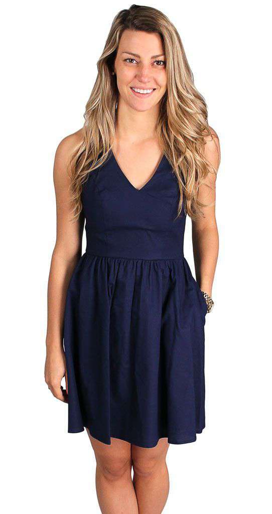 country navy blue dress Women's Daisy Linen Dress Navy