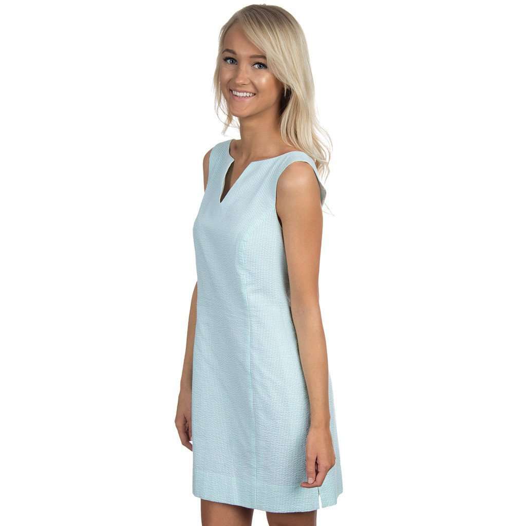 The Avery Seersucker Dress in Mint by Lauren James - Country Club Prep