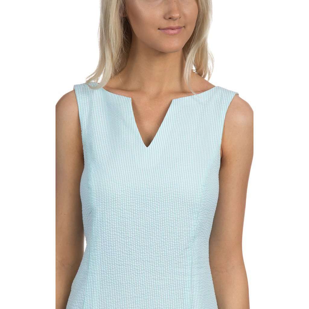 The Avery Seersucker Dress in Mint by Lauren James - Country Club Prep