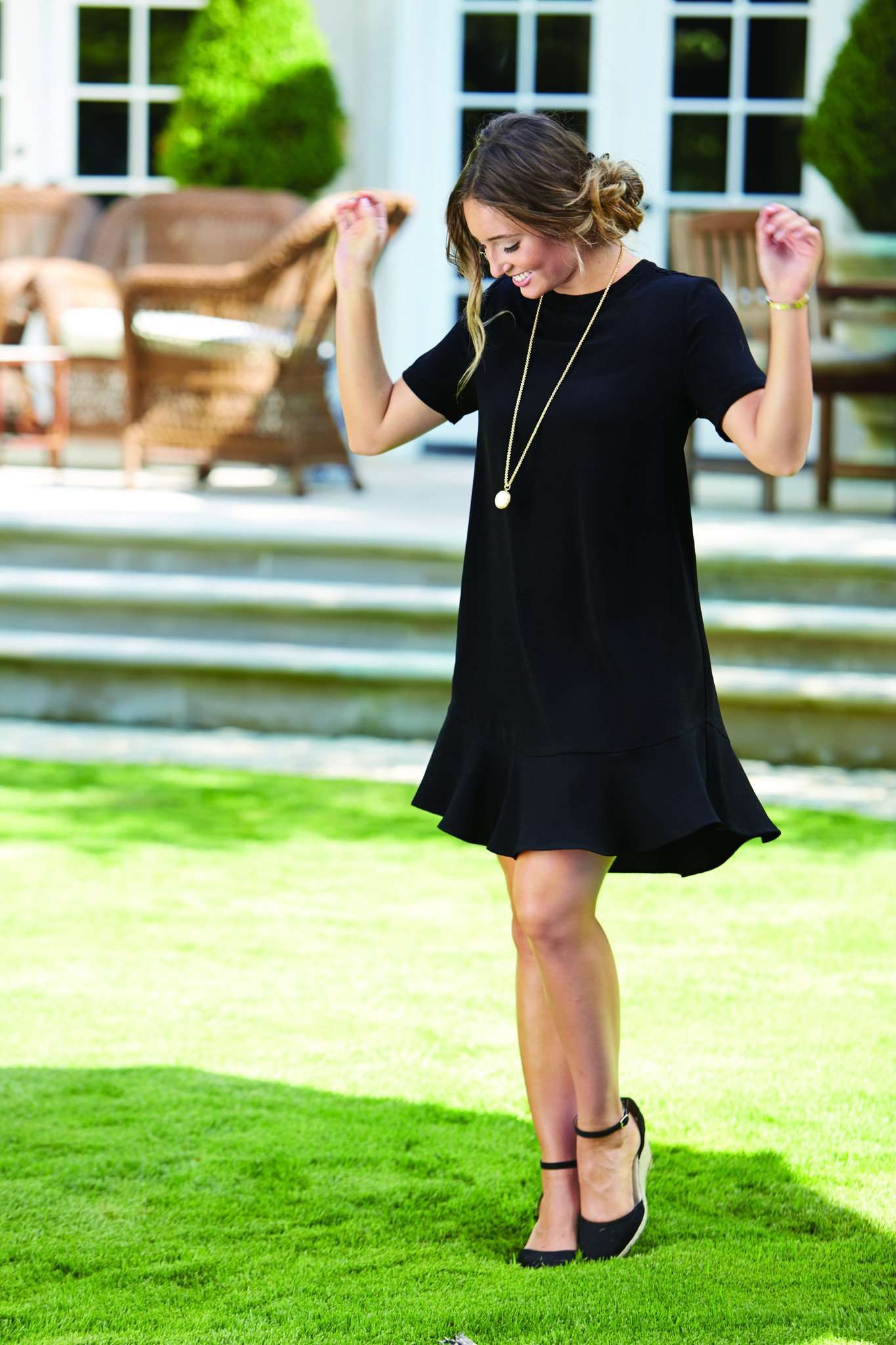 The Farrah Flounce Dress in Black by Mud Pie Country Club Prep The Farrah Flounce Dress in Black by Mud Pie Country Club Prep