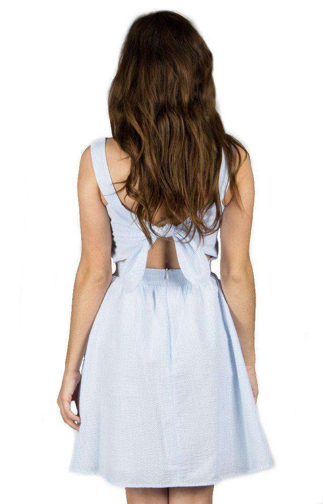 The Garrison Seersucker Dress in Light Blue by Lauren James - Country Club Prep