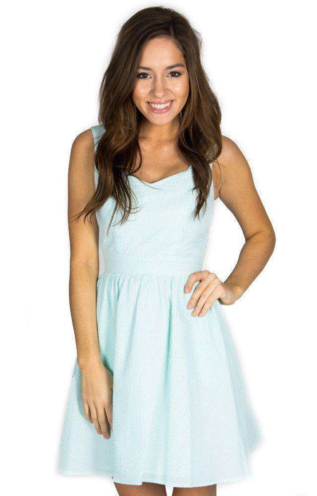 The Garrison Seersucker Dress in Mint by Lauren James - Country Club Prep