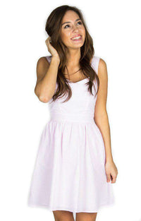 The Garrison Seersucker Dress in Pink by Lauren James - Country Club Prep