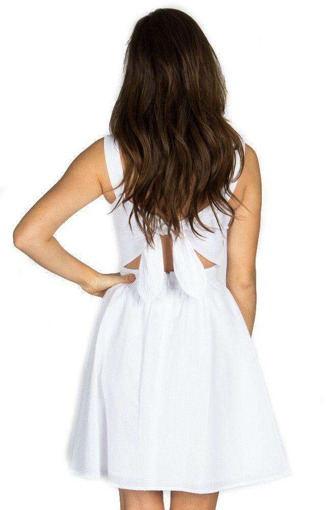 The Garrison Seersucker Dress in White by Lauren James - Country Club Prep