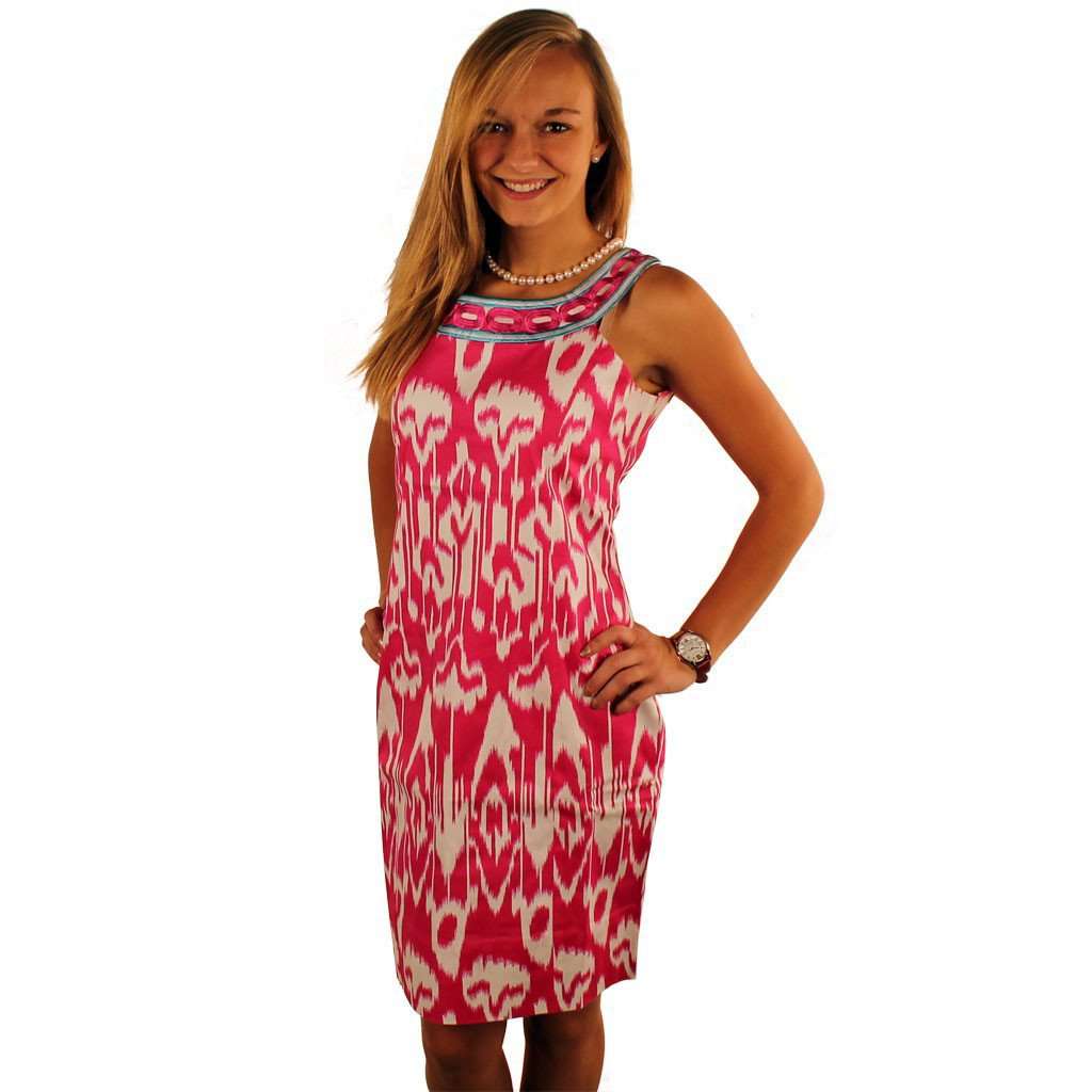 The Ikat Yoke Dress in Fuchsia by Gretchen Scott Designs - Country Club Prep