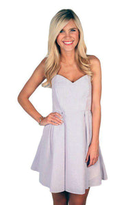 The Livingston Dress in Lavender Seersucker by Lauren James - Country Club Prep