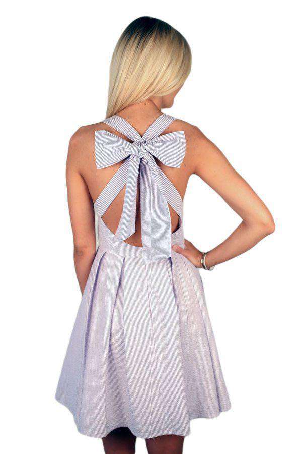 The Livingston Dress in Lavender Seersucker by Lauren James - Country Club Prep