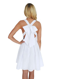 The Livingston Dress in White Seersucker by Lauren James - Country Club Prep