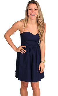 The Savannah Dress in Navy Blue by Lauren James - Country Club Prep