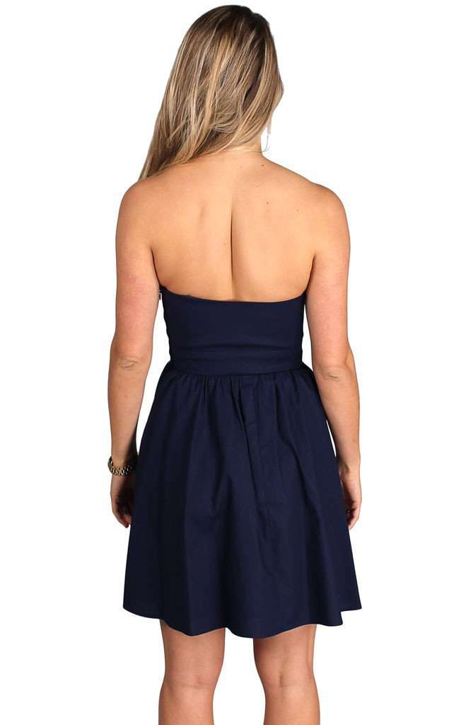 The Savannah Dress in Navy Blue by Lauren James - Country Club Prep