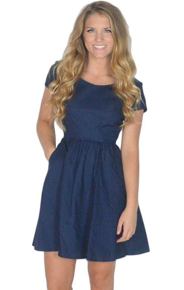 The Sheridan Dress in Navy Blue by Lauren James - Country Club Prep