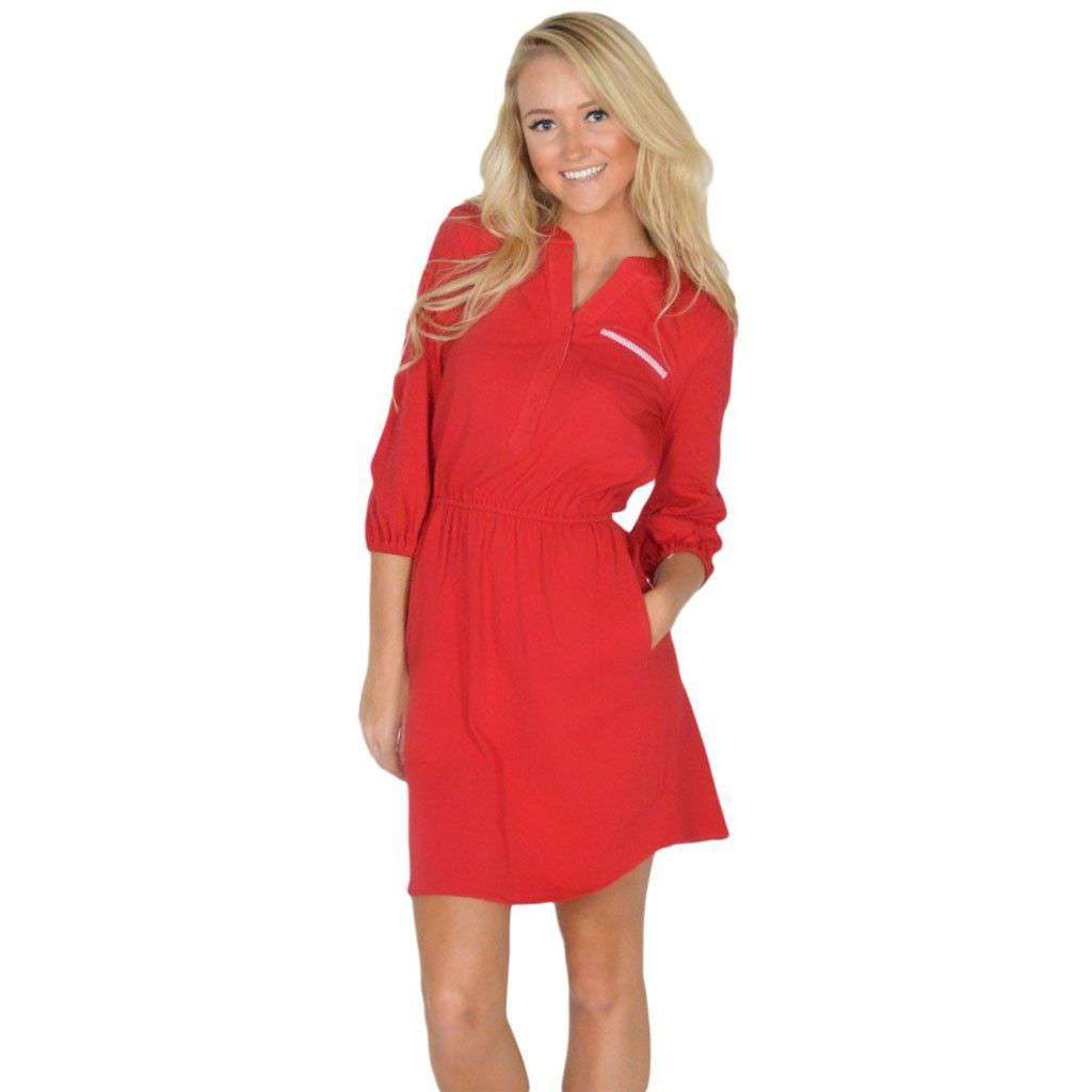 The Virginia Jersey Dress in Red by Lauren James - Country Club Prep