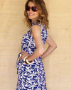 Tunic Dress in Blue Palm by Kayce Hughes - Country Club Prep