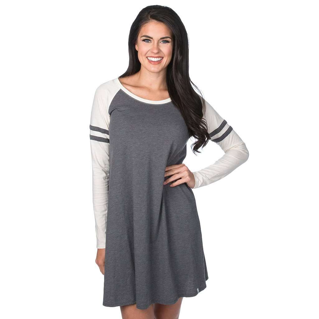 Varsity Long Sleeve Dress in Ivory by Lauren James - Country Club Prep