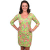 Vintage Knit V-neck Dress in Pink Ed's Bananas by Barbara Gerwit - Country Club Prep