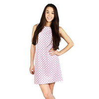Yacht Club Shift Dress in White/Pink Rope by Just Madras - Country Club Prep