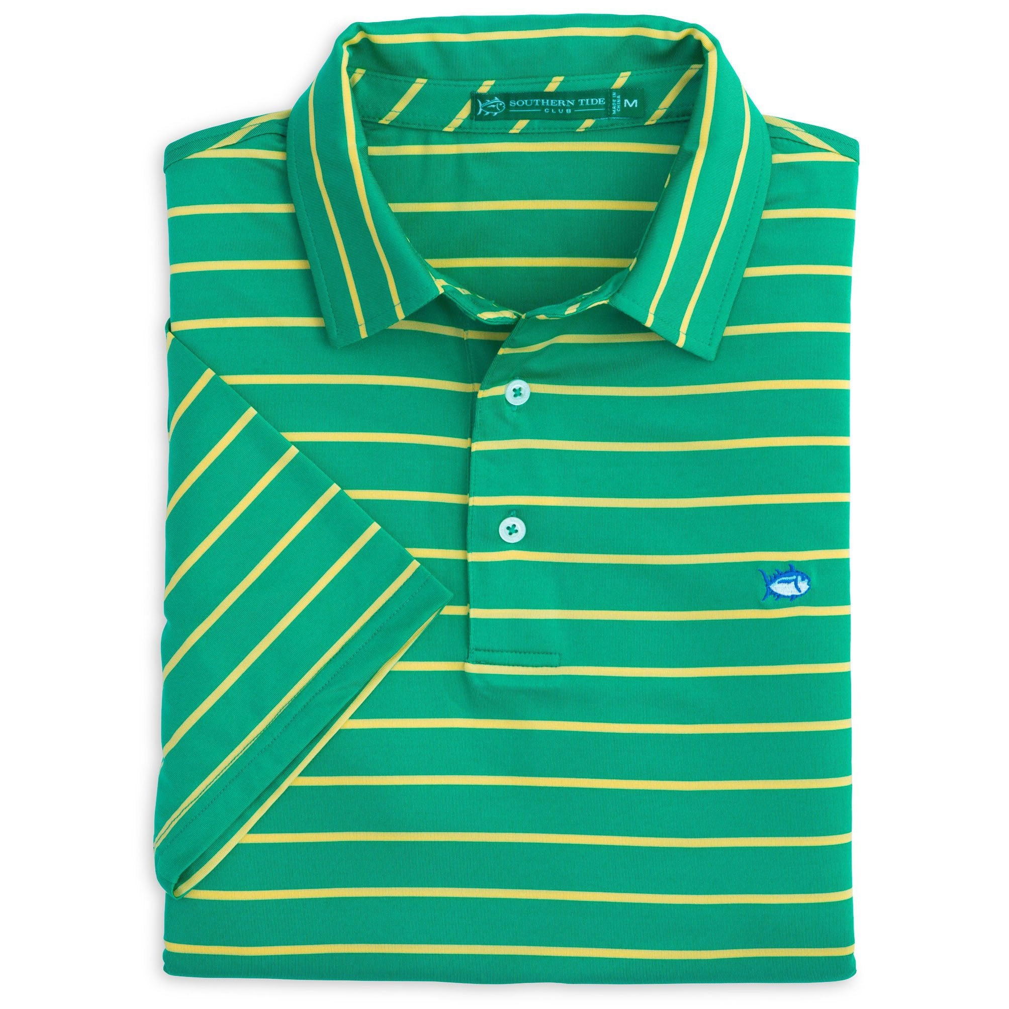 Driver Stripe Performance Polo in Augusta Green by Southern Tide - Country Club Prep