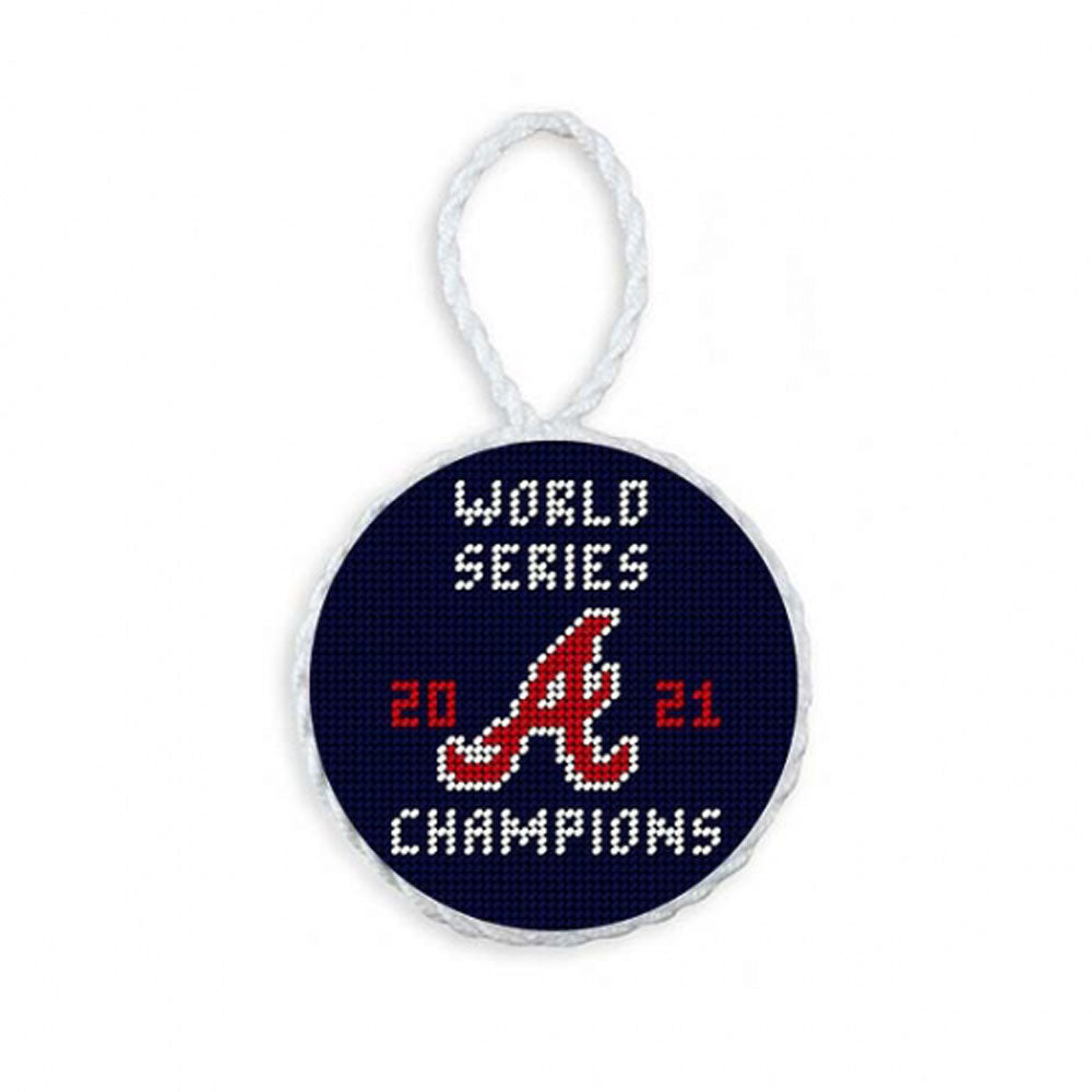 Atlanta Braves 2021 World Series Needlepoint Ornament by Smathers & Branson - Country Club Prep