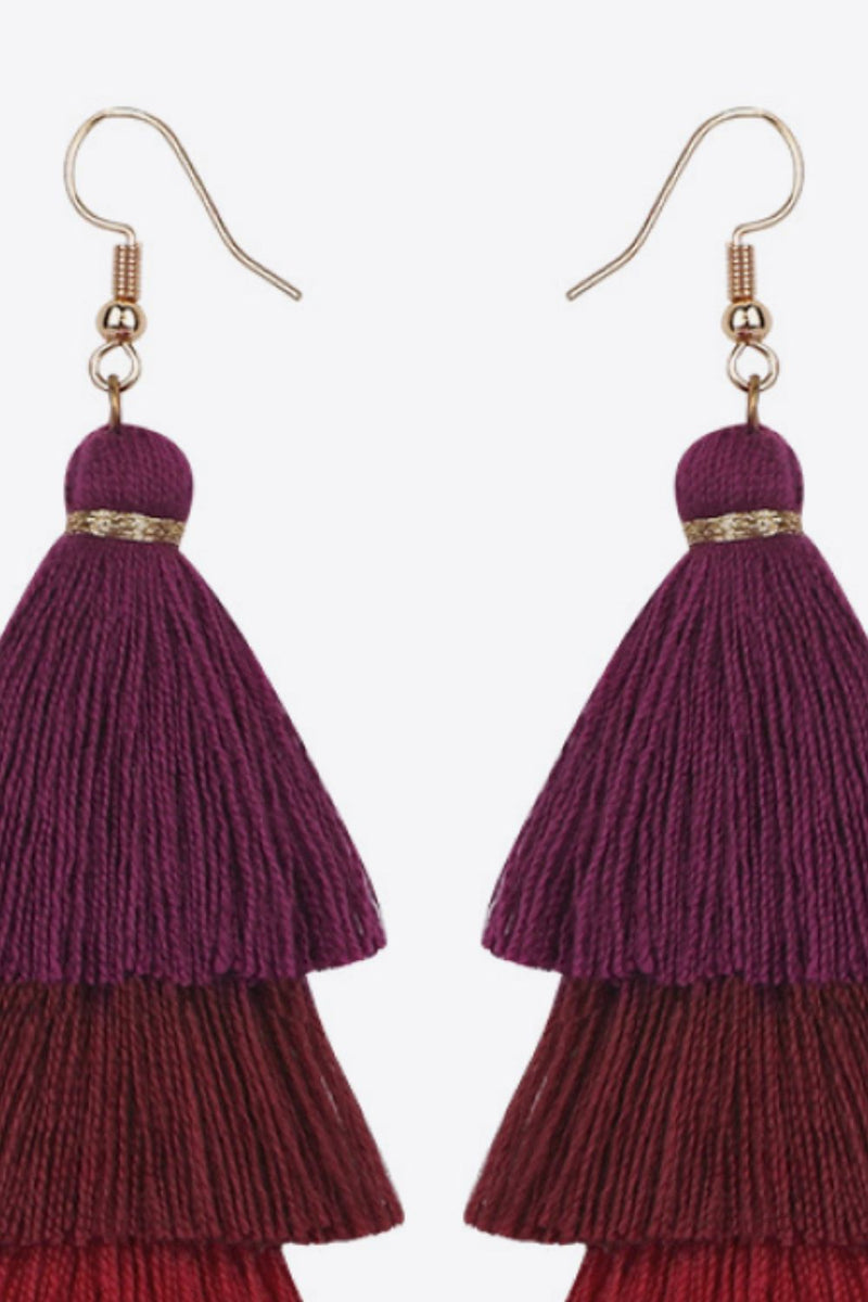 Layered Tassel Earrings - Country Club Prep