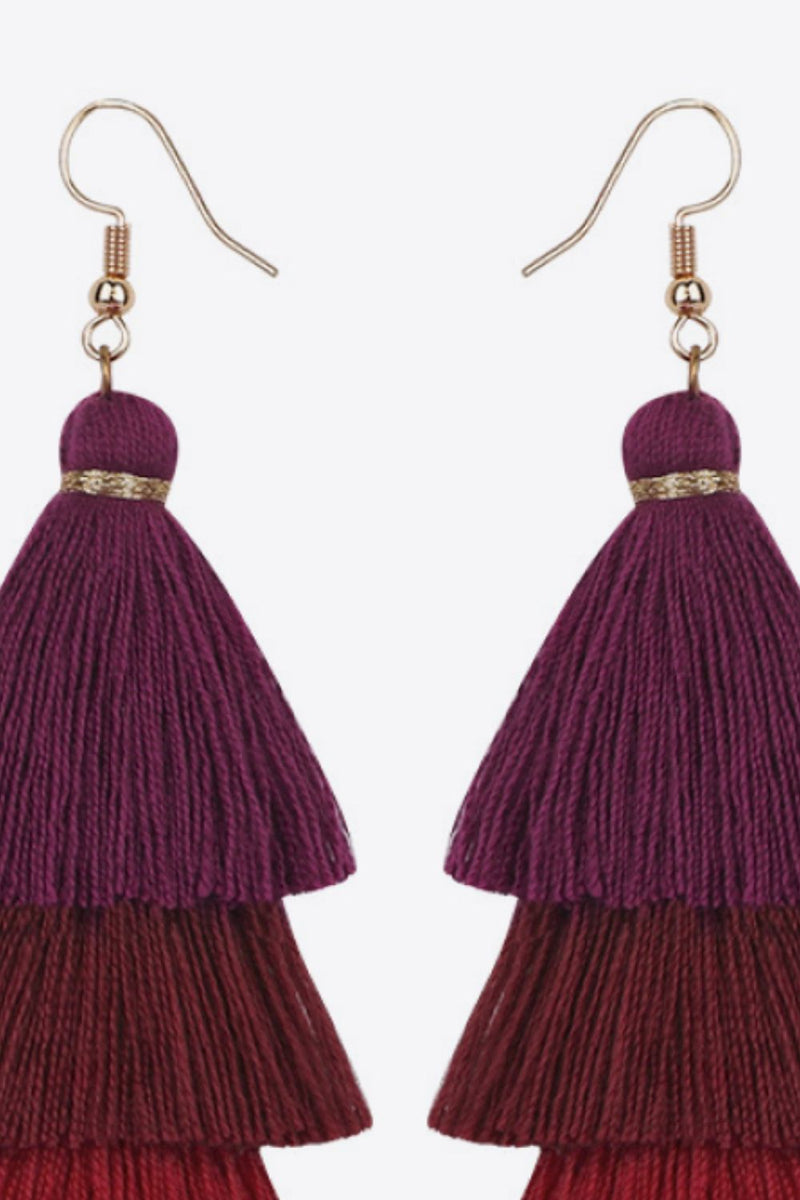 Layered Tassel Earrings - Country Club Prep