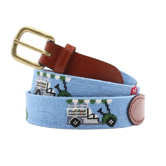 Beverage Cart Needlepoint Belt by Smathers & Branson - Country Club Prep