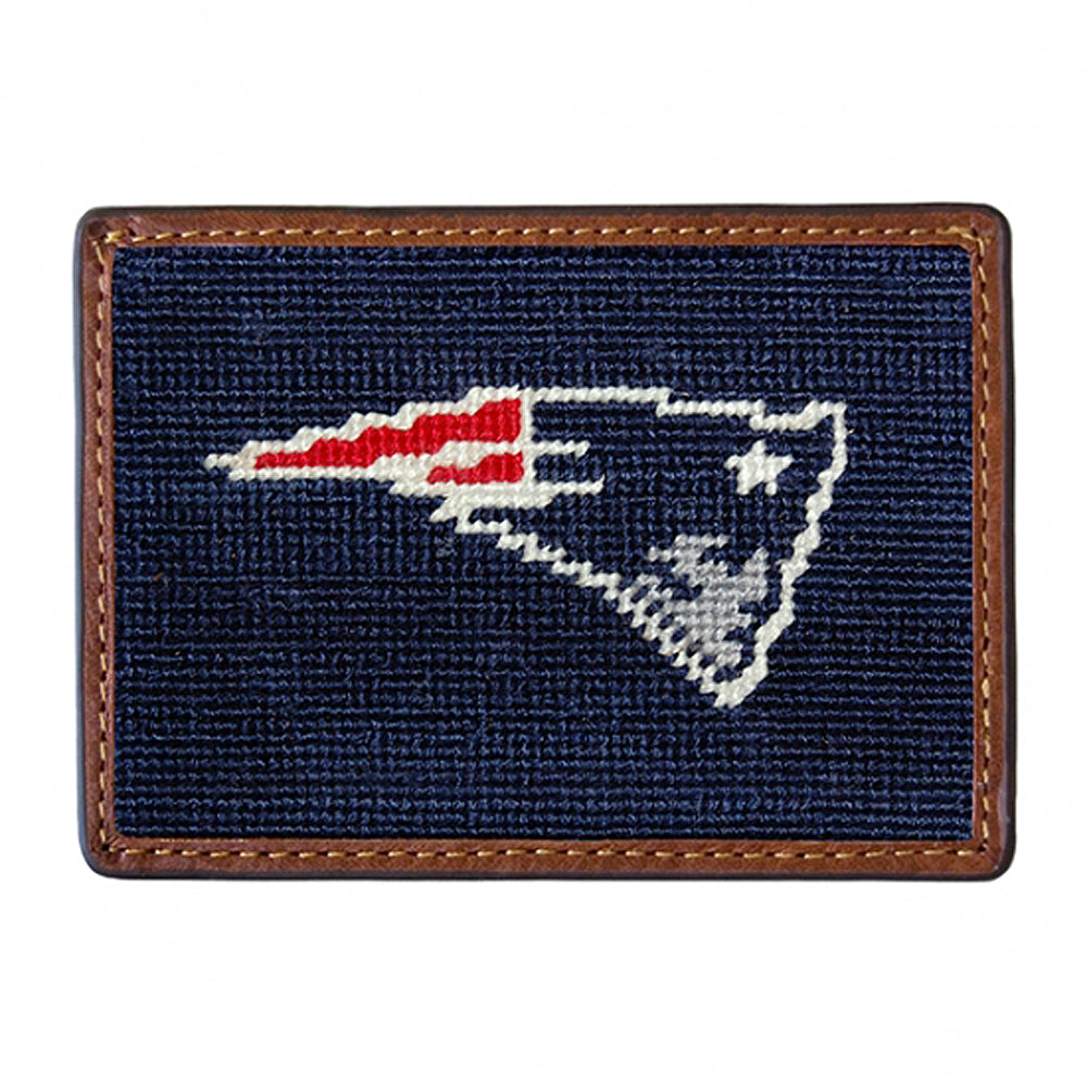 New England Patriots Needlepoint Credit Card Wallet by Smathers & Branson - Country Club Prep