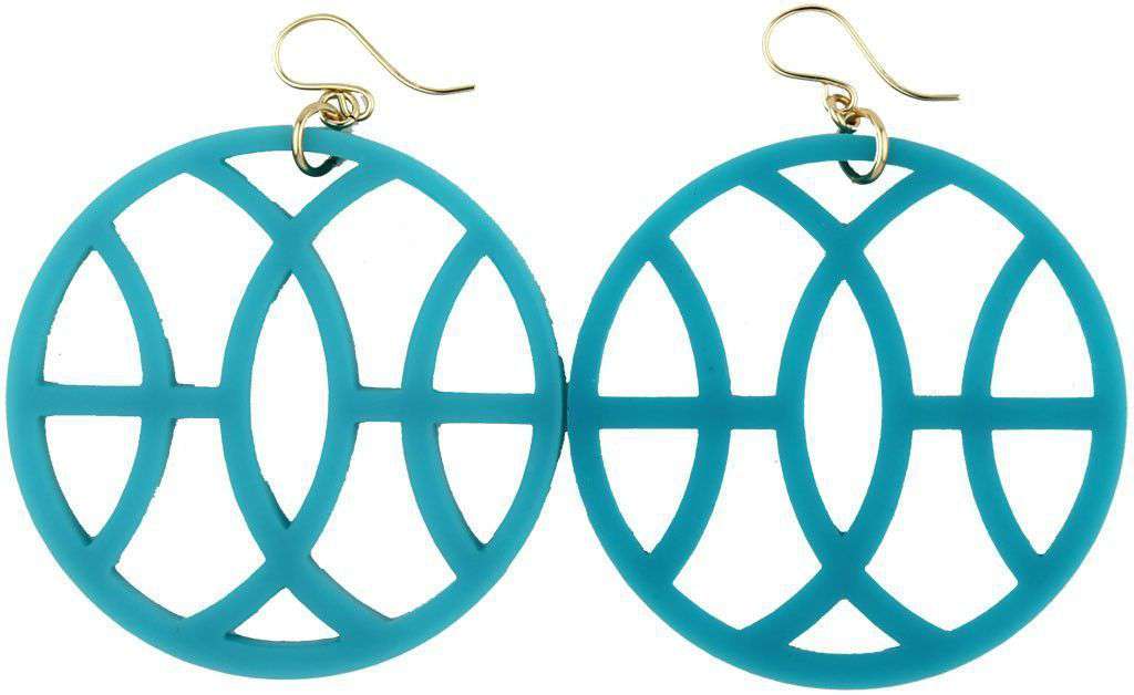 Acrylic Galaway Earring in Turquoise by Moon and Lola - Country Club Prep