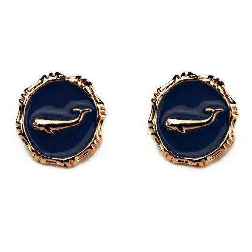 Atlantic Triton Earrings in Navy by Pink Pineapple - Country Club Prep