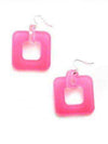 Earrings in Neon Pink by Zenzii - Country Club Prep