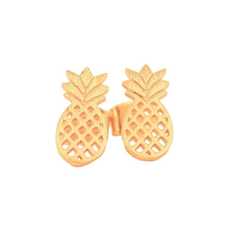 Gold Pineapple Earrings by Country Club Prep - Country Club Prep