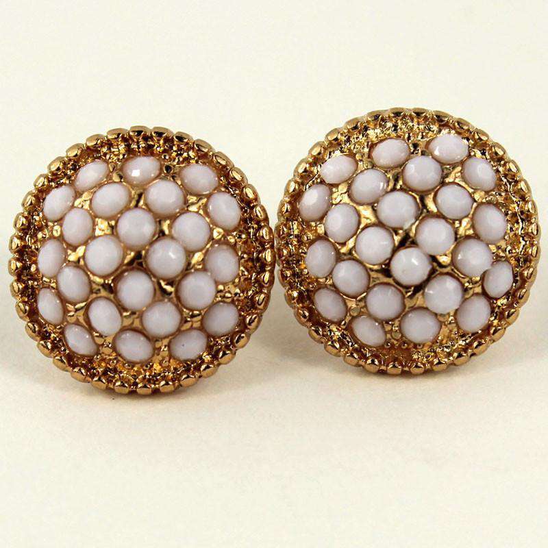 Lyla Studs in White by Caroline Hill - Country Club Prep